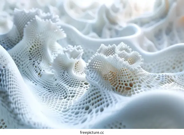Abstract Organic Labyrinth Structure in White
