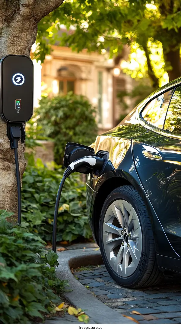 Electric Vehicle Charging Station in a Residential Area