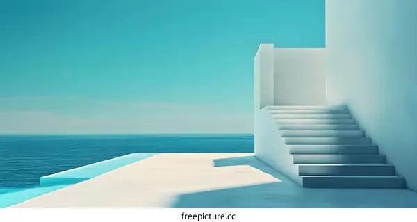 Minimalist Architecture Poolside Stairs