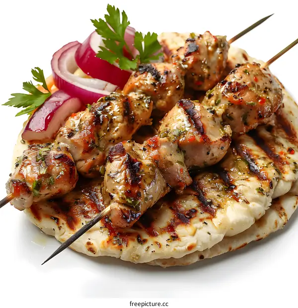Delicious and healthy grilled chicken skewers