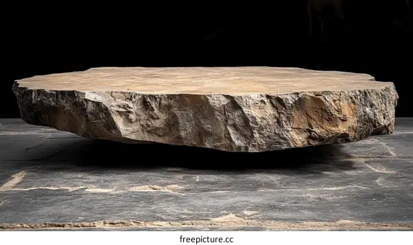 Floating Stone Slab Display Platform