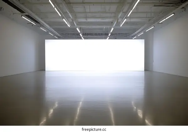 White Wall in Empty Gallery Room