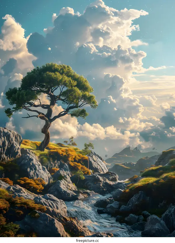 Fantasy landscape illustration