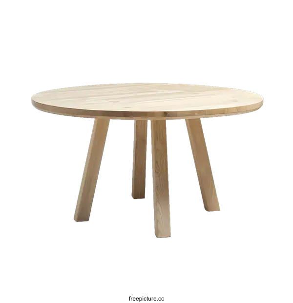 [Transparent Background PNG]Round Wooden Table With Four Legs