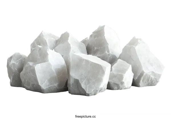 [Transparent Background PNG]Stack of Cracked Rocks on White Background