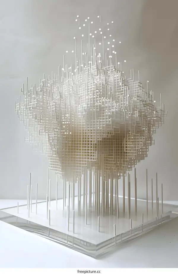 3D printed architectural structure resembling a tree