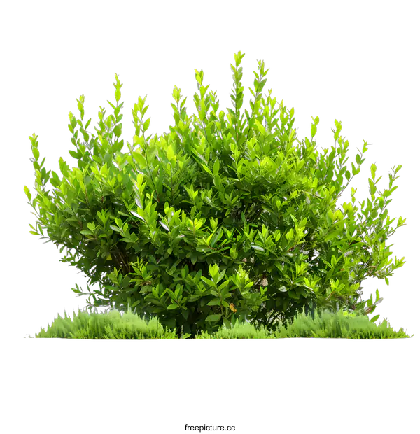 [Transparent Background PNG]Green Shrub Isolated on White Background