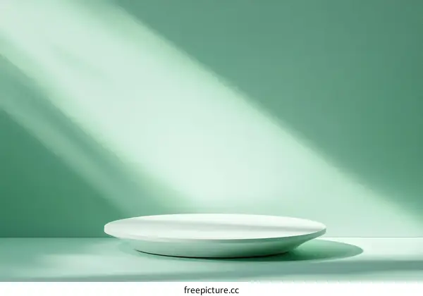 Empty Pastel Green Display Podium