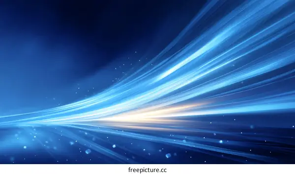 Abstract Blue Light Trails Background Design