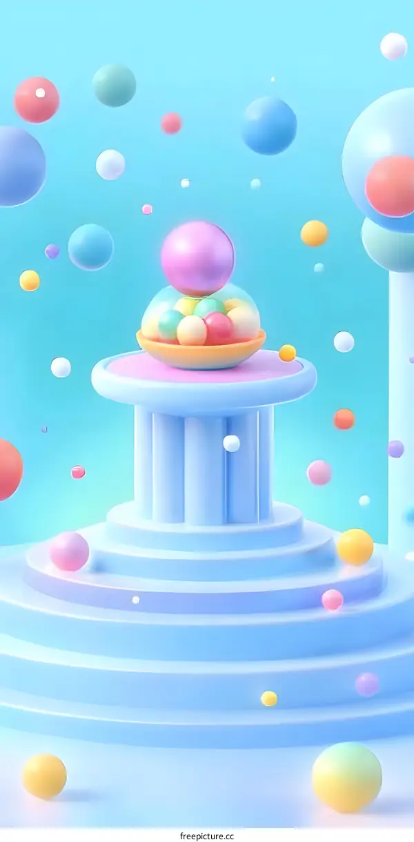 Colorful 3D Balls Abstract Background Design