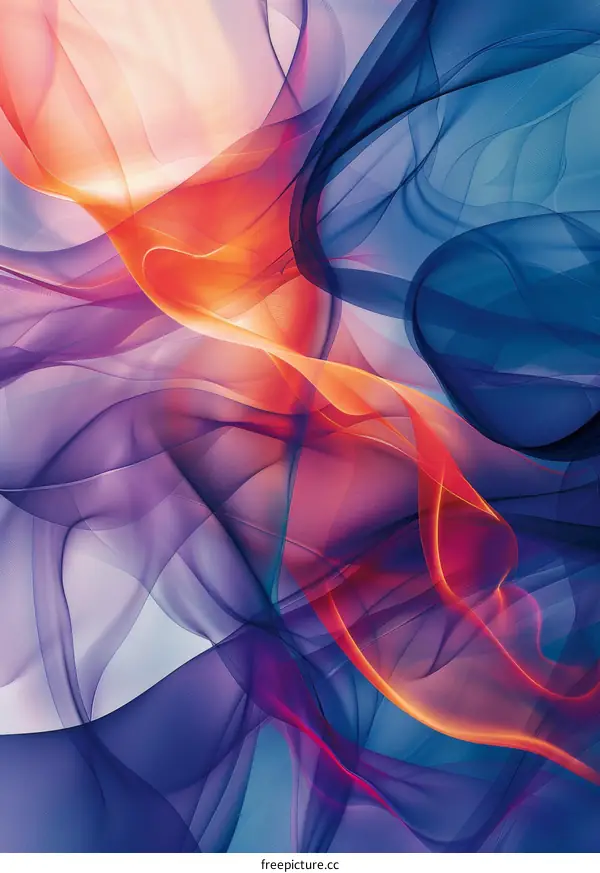 Abstract Silk Flowing in Vibrant Hues