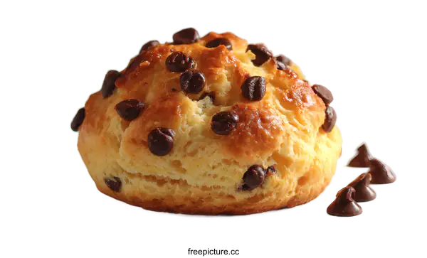 [Transparent Background PNG]Close-up Chocolate Chip Scone