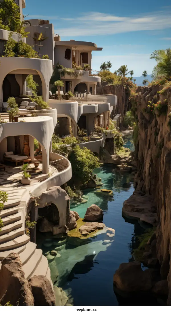 Futuristic Luxury Resort in Stunning Canyon