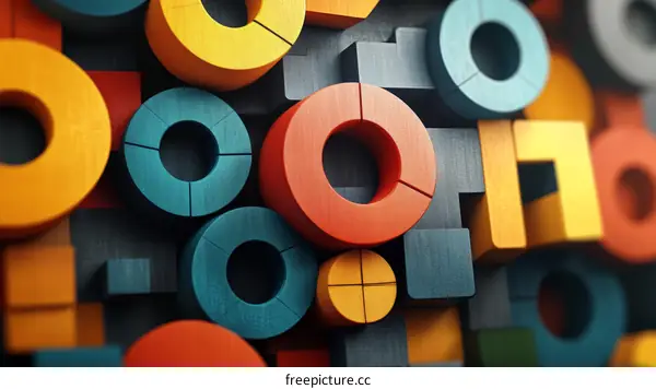 Colorful Geometric Shapes Abstract Background Design