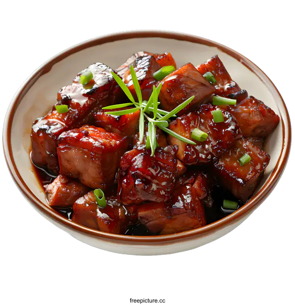 [Transparent Background PNG]A bowl of delicious braised pork