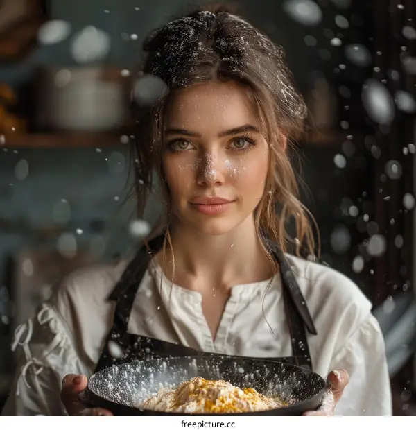 Young Woman Baking in the Kitchen