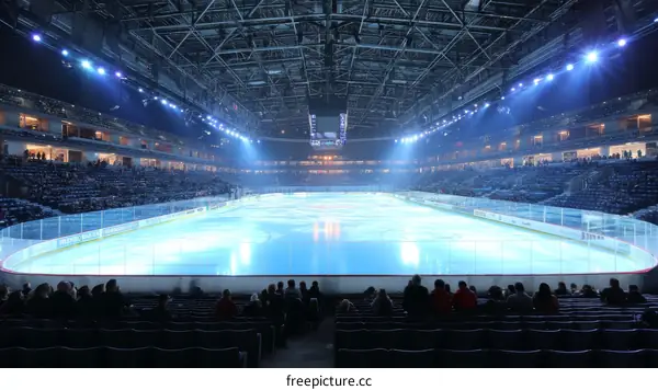 Ice Hockey Arena Filled with Spectators