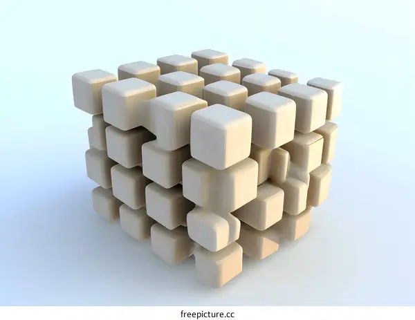 Abstract Wooden Cube Structure