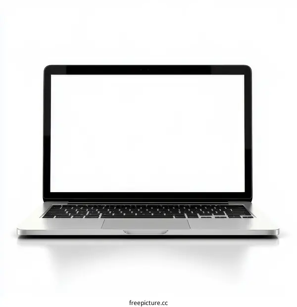 Modern Laptop with Blank Screen