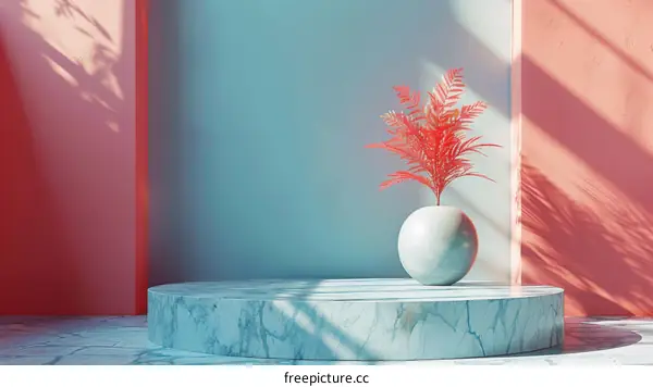 Modern Minimalist Display Podium with Vibrant Colors