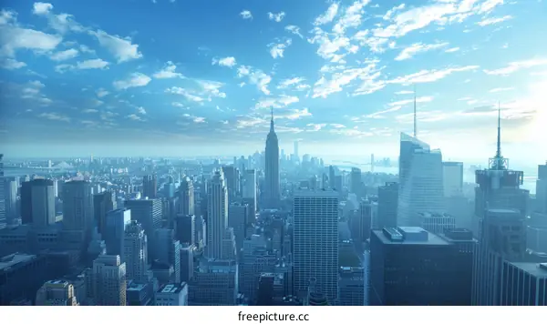 Empire State Building Dominating New York City Skyline