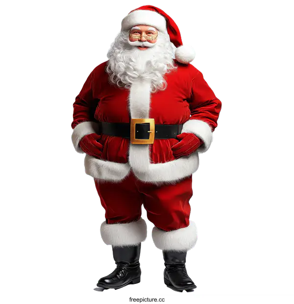 [Transparent Background PNG]Santa Claus in Festive Christmas Costume