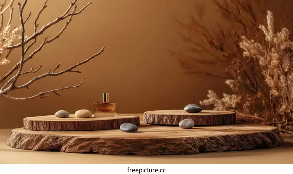 Elegant Natural Wood Display for Fragrance