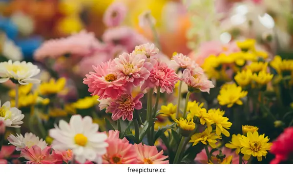Colorful Flower Bouquet Close Up