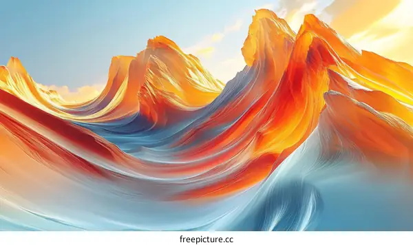 Abstract Colorful Mountain Landscape