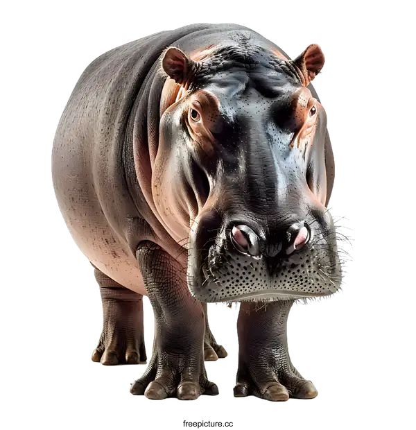 [Transparent Background PNG]A large hippopotamus isolated on a white background