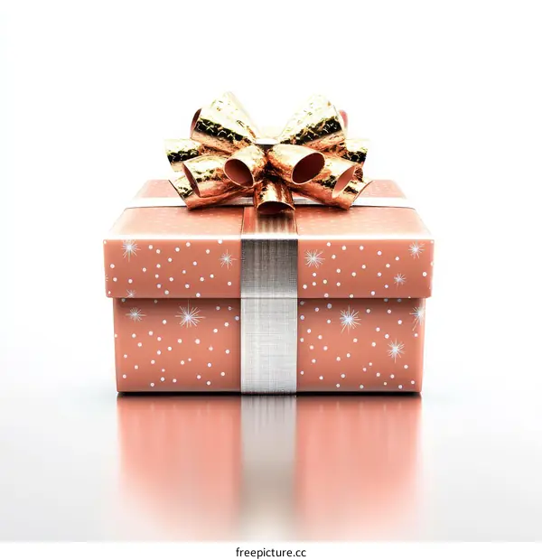 Gift Box with Ribbon and Bow Illustration