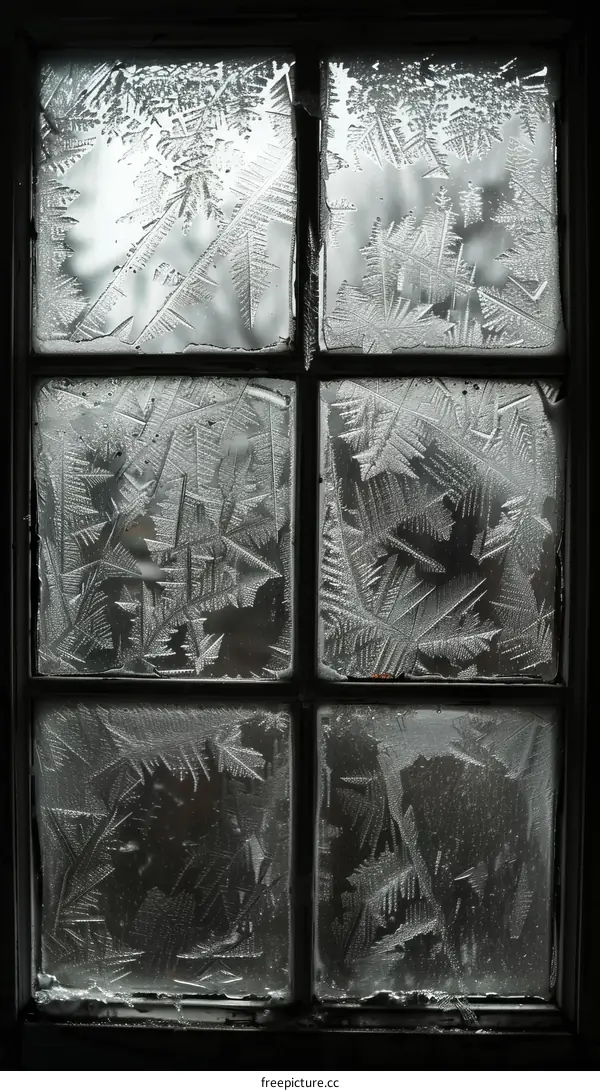 Ice crystals on a window