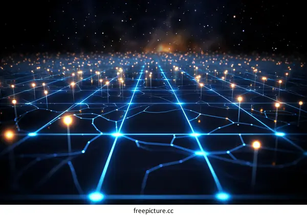 Abstract Futuristic Digital Circuit Board Illustration