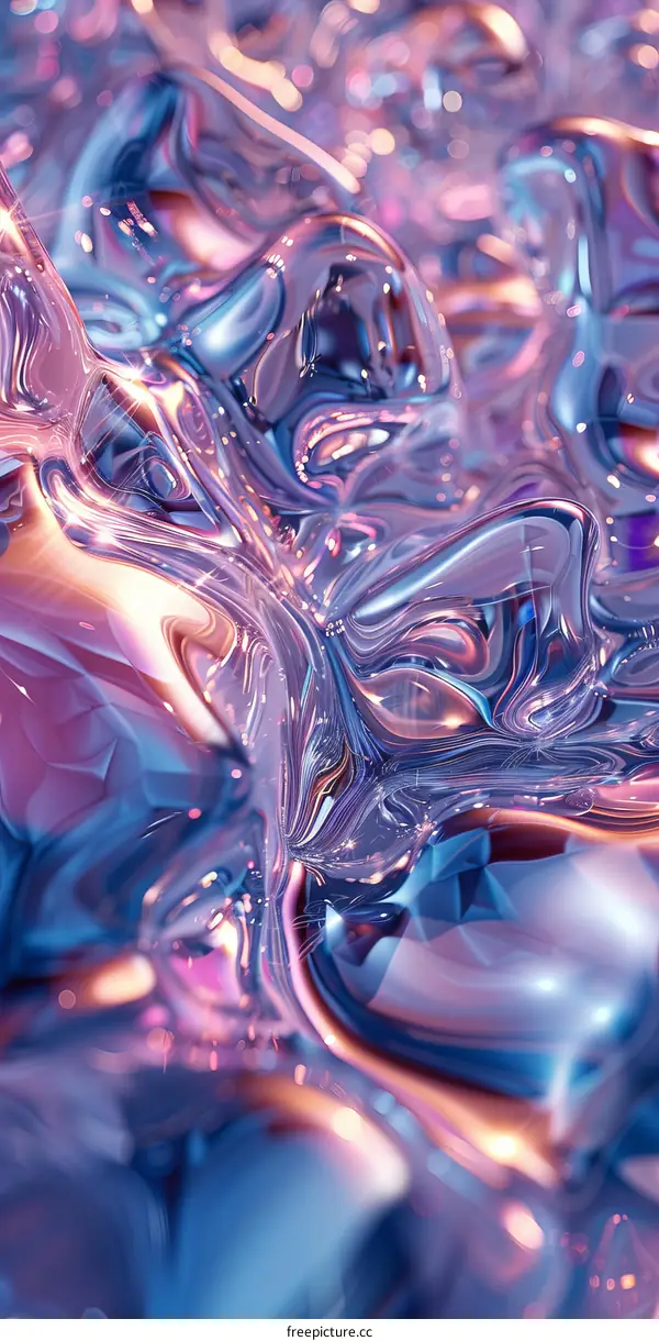 Abstract Liquid Metal Flowing Art