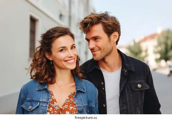Couple Posing in an Urban Setting