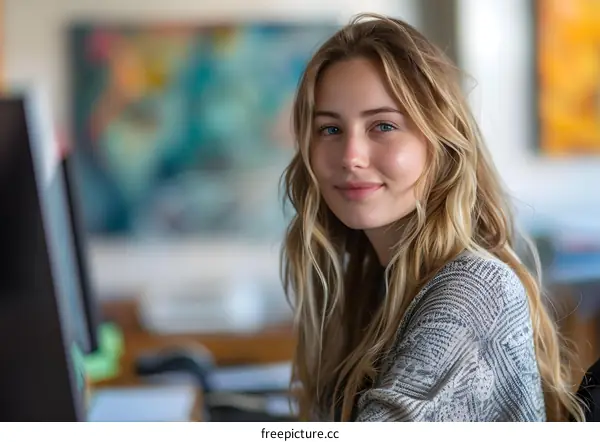 portrait of a young woman smiling