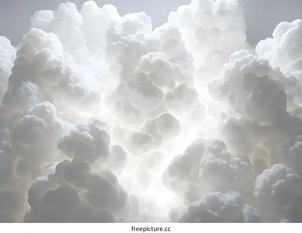 White Fluffy Clouds Close Up Background