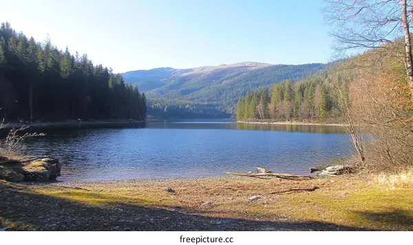 Serene Mountain Lake Scenery