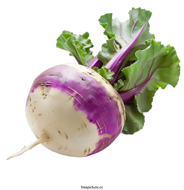 [Transparent Background PNG]Fresh Purple Top Turnip Isolated on White Background