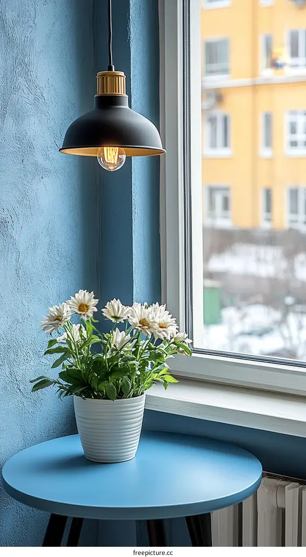 Cozy Corner with a Window and Flowers