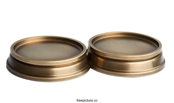 [Transparent Background PNG]Two Decorative Brass Circular Trays