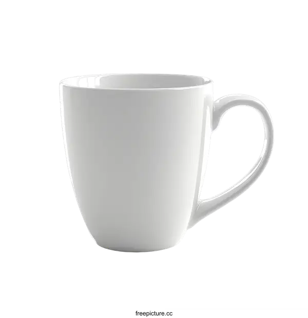 [Transparent Background PNG]White Ceramic Coffee Mug Studio Shot
