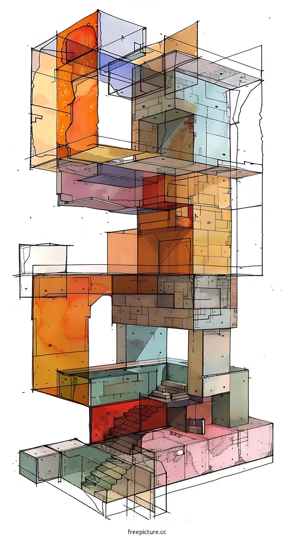 Architectural Watercolor Sketch