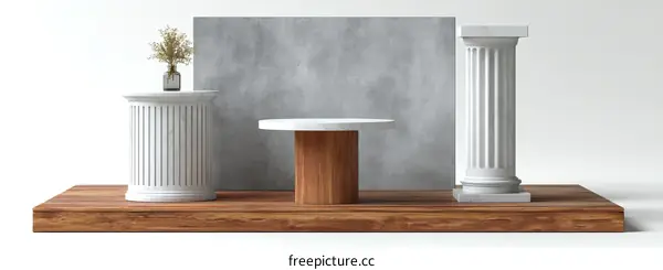 Elegant Display Platform with Classical Columns