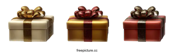 [Transparent Background PNG]Three Gift Boxes with Different Ribbons