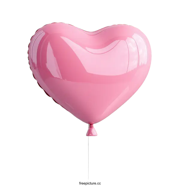 [Transparent Background PNG]Pink Heart-Shaped Balloon on White Background