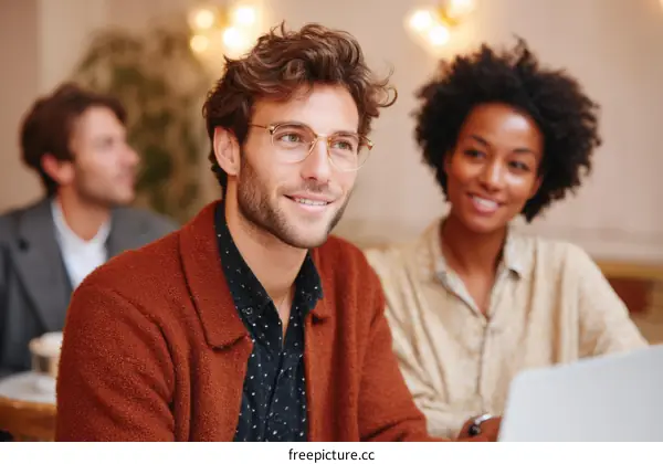 Business Meeting in a Cafe Coffee Shop