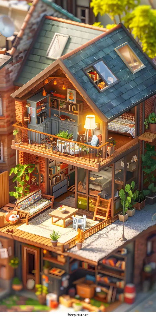 Cozy Miniature House With Detailed Interior and Exterior Design