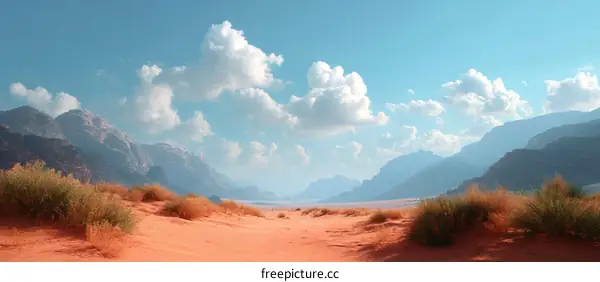 Desert Landscape Under a Clear Sky
