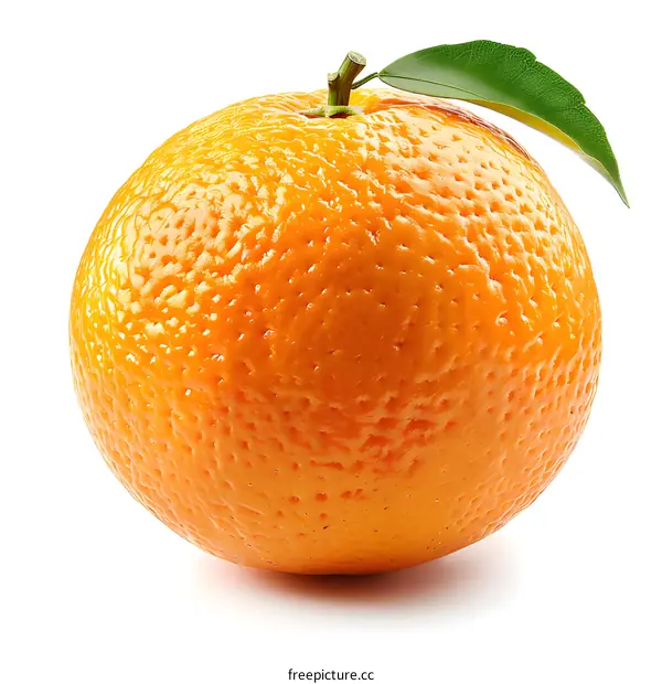 Fresh orange fruit with leaf